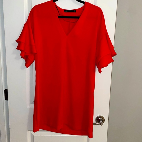 Red Zara Shift Dress - Picture 2 of 4